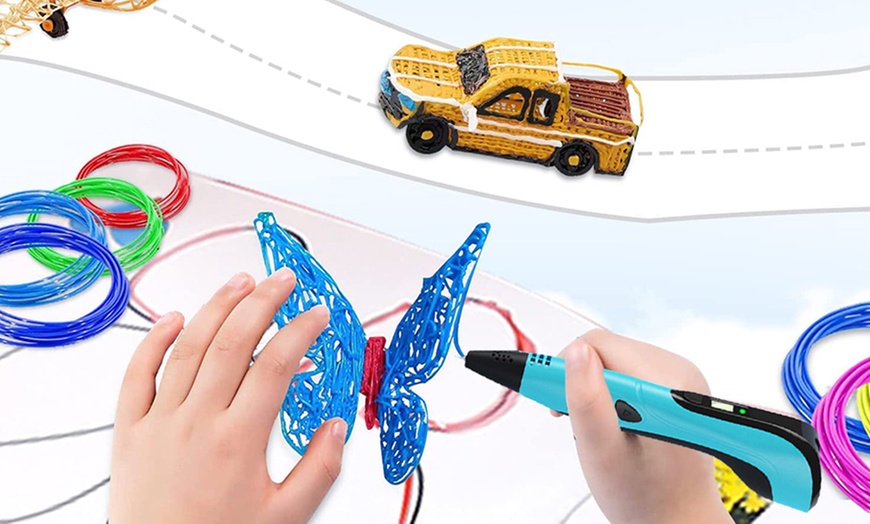 Image 13: 3D Printing Pen with 13 Filament Rolls