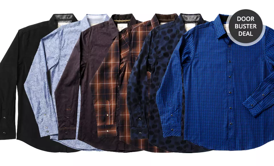 Age of Wisdom Men's Casual Button Downs. Multiple Styles Available. Free Returns. - Primary Image