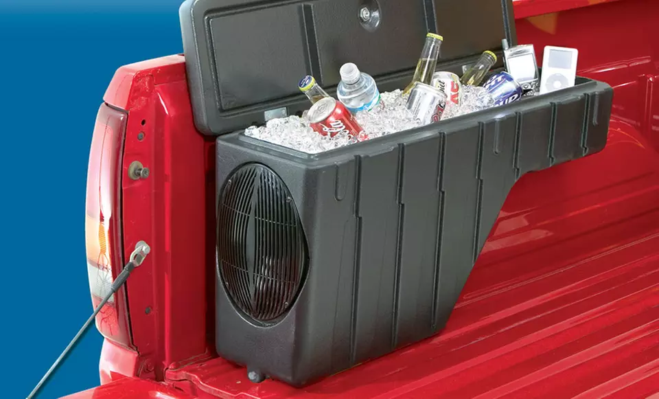 Pickup Truck Wheel Well Storage with Speaker - Primary Image