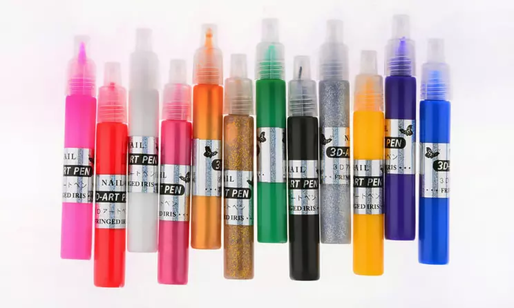 3D Nail Art Pen Set (12-Colors) - Primary Image