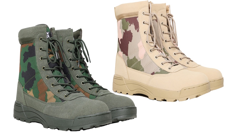 Image 1: MIG Camo Tactical Army Combat Boots