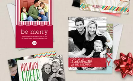 40, 70, or 100 Custom Flat Holiday Cards from Picaboo (Up to 61% Off) - Primary Image