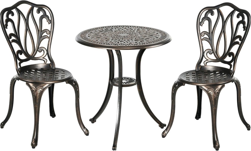 Image 8: Outsunny Three-Piece Garden Bistro Set