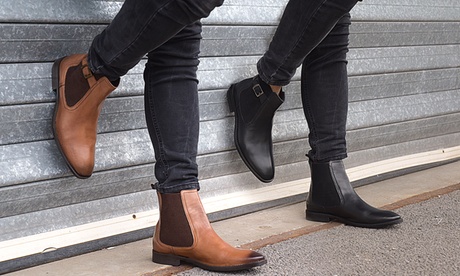 Boots Chelsea avec boucle en cuir pour hommes de Redfoot