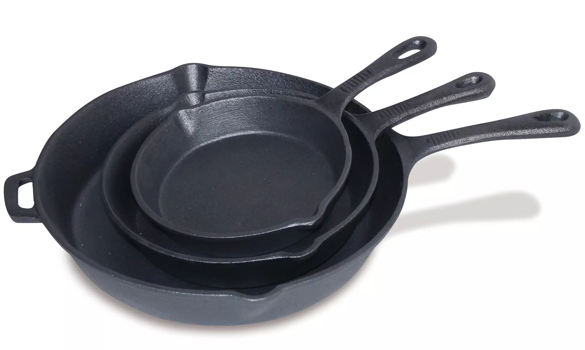 Heavy Duty Cast Iron Fry Pan Set (3-Piece) - Primary Image