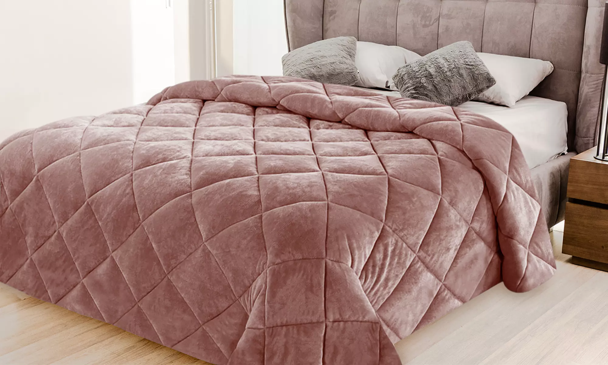 Trapunta matrimoniale in velluto Made in Italy