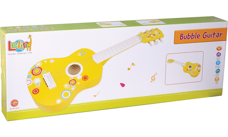 Image 3: Lelin Kids' Wooden Bubble Guitar