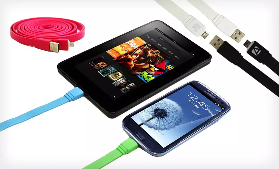 $6.99 for an Aduro 10-Foot Flat Line Micro-USB Cable ($29.95 List Price). Five Colors Available. Free Returns. - Primary Image