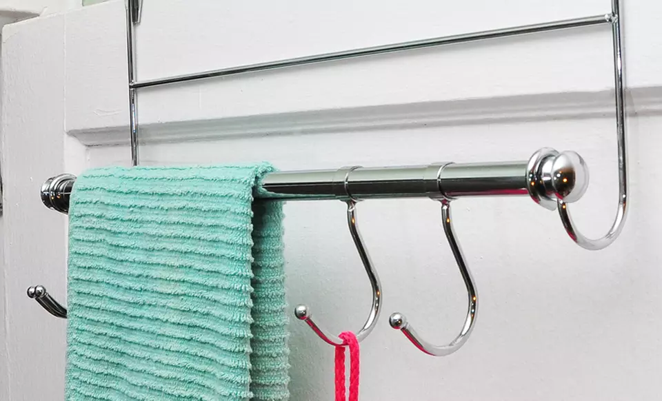 Over the Door Hooks & Towel Bar | Groupon Goods