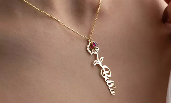 Collar con nombre en forma de flor Justyling - Primary Image