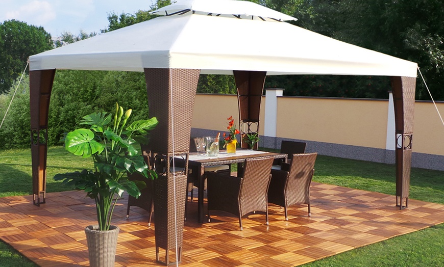 Image 4: 3m x 4m Rattan Gazebo