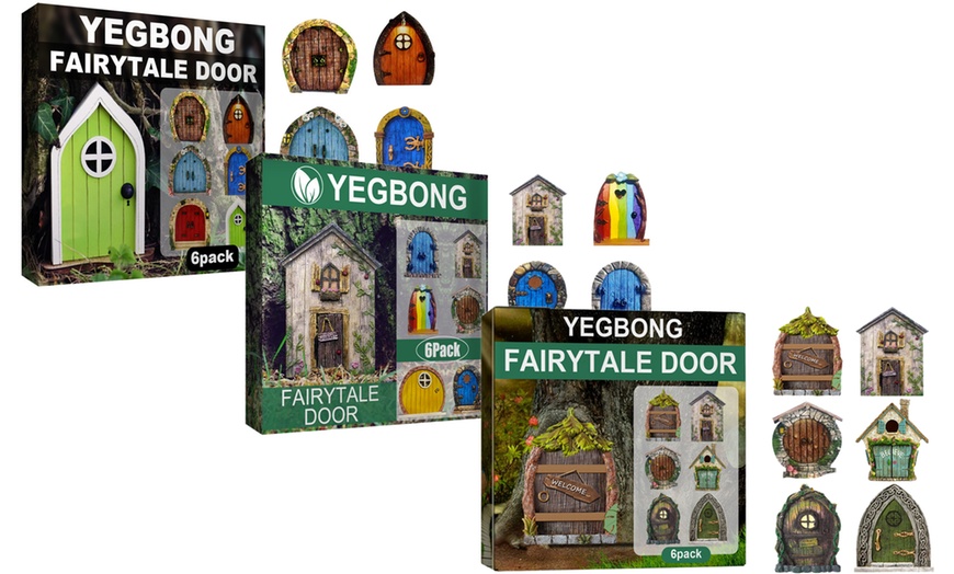 Image 1: 6- or 12- Pack of Miniature Fairy Garden Doors