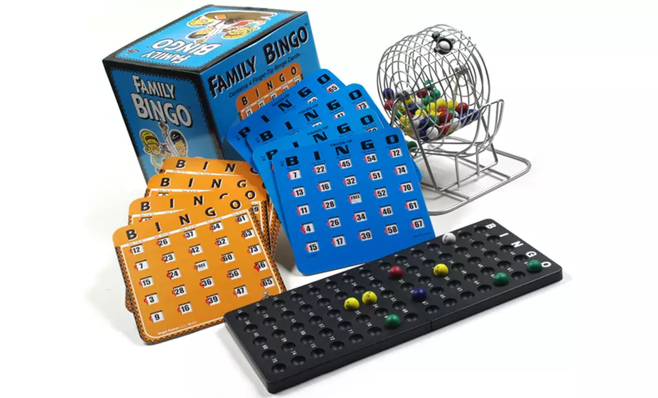 Deluxe Family Bingo with 4 Finger-Tip Bingo Cards and 4 Bonus Cards. Free Returns. - Primary Image