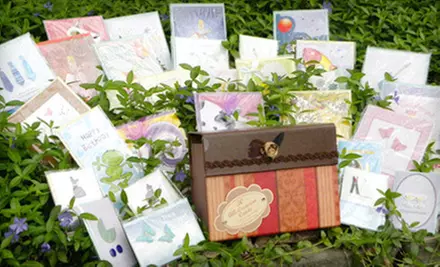 $19 for 30 Embellished All-Occasion Greeting Cards with a Green and Gold or Orange and Brown Keepsake Box ($90 List Price). Shipping Included. - Primary Image