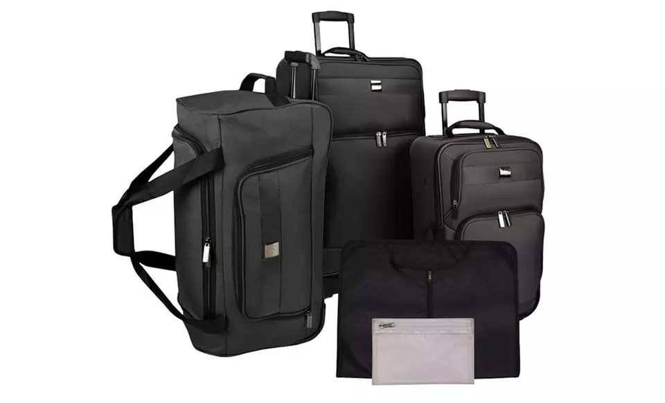U.S. Traveler 5-Piece Rolling Luggage Set with a Garment Bag, Duffle, and More - Second Medium