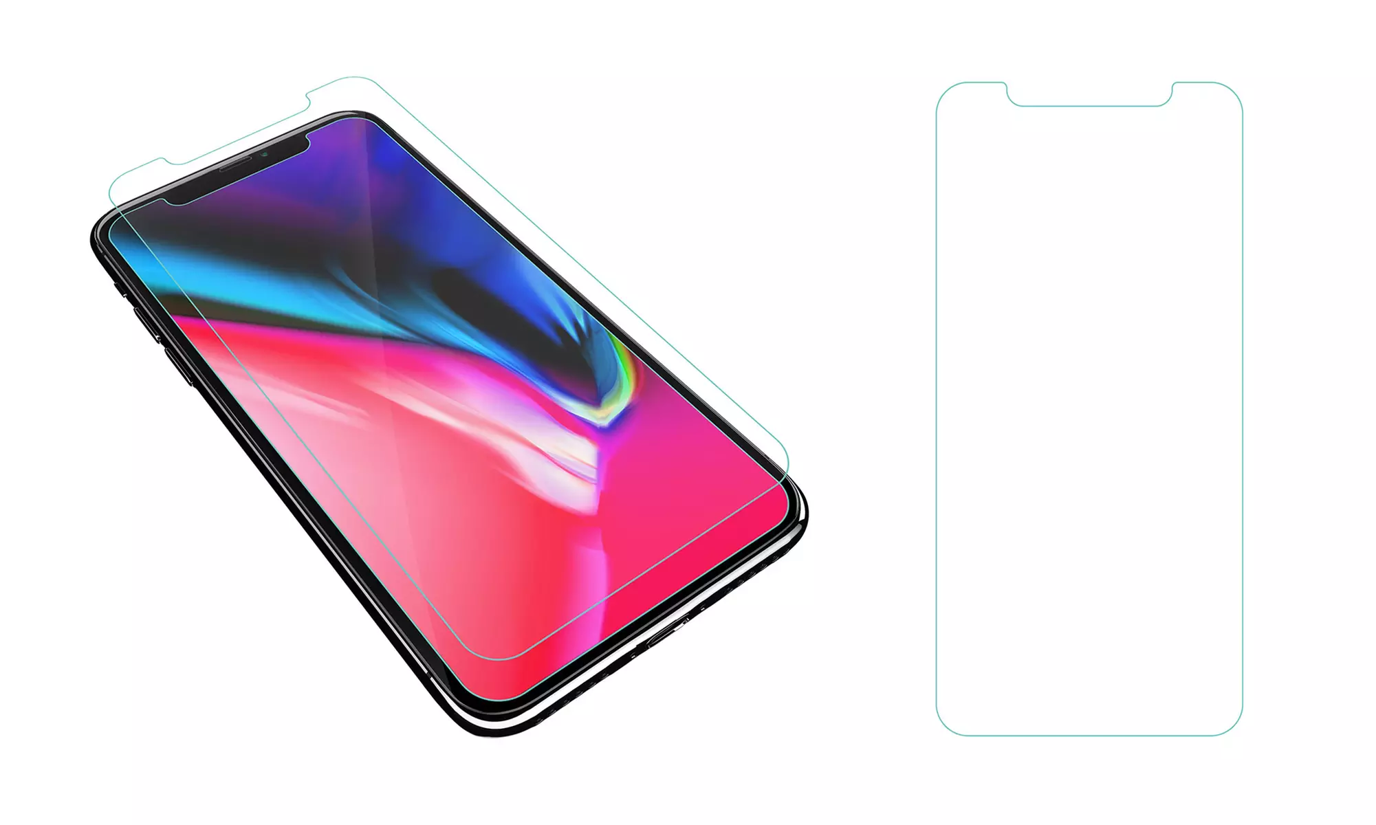 Tempered Glass Screen Protector iPhone X/XS/XR/8/76 and Plus, Max and SE 2020 - Second Medium