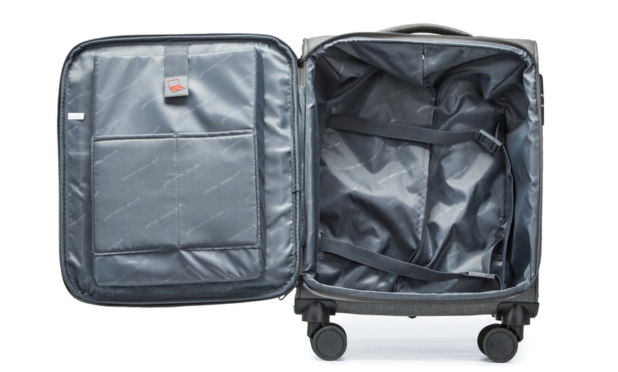 Image 16: Individual or 3 piece Soft Shell Suitcase Set