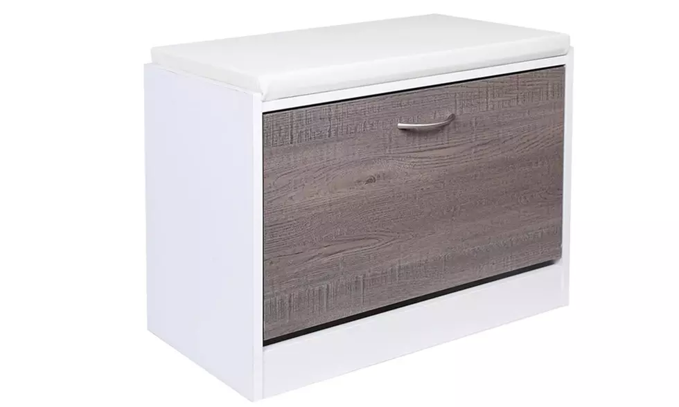 Scarpiera-panca con seduta in ecopelle Bakaji