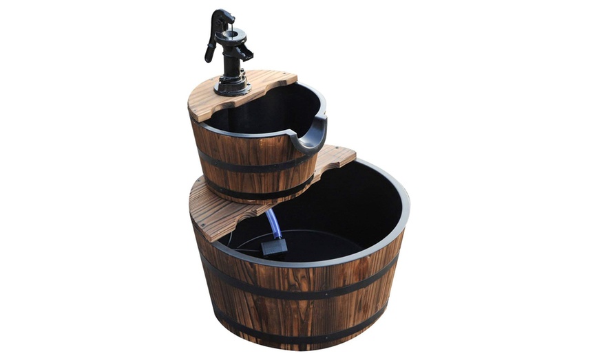 Image 3: Outsunny Wooden Water Fountain