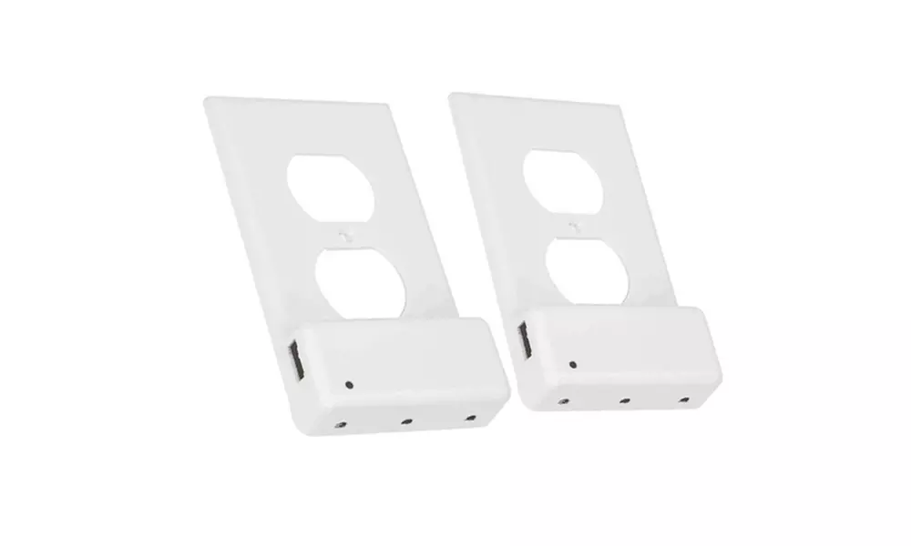 Outlet Cover with USB Port and Built-In LED Lights (4-Pack) - Second Medium