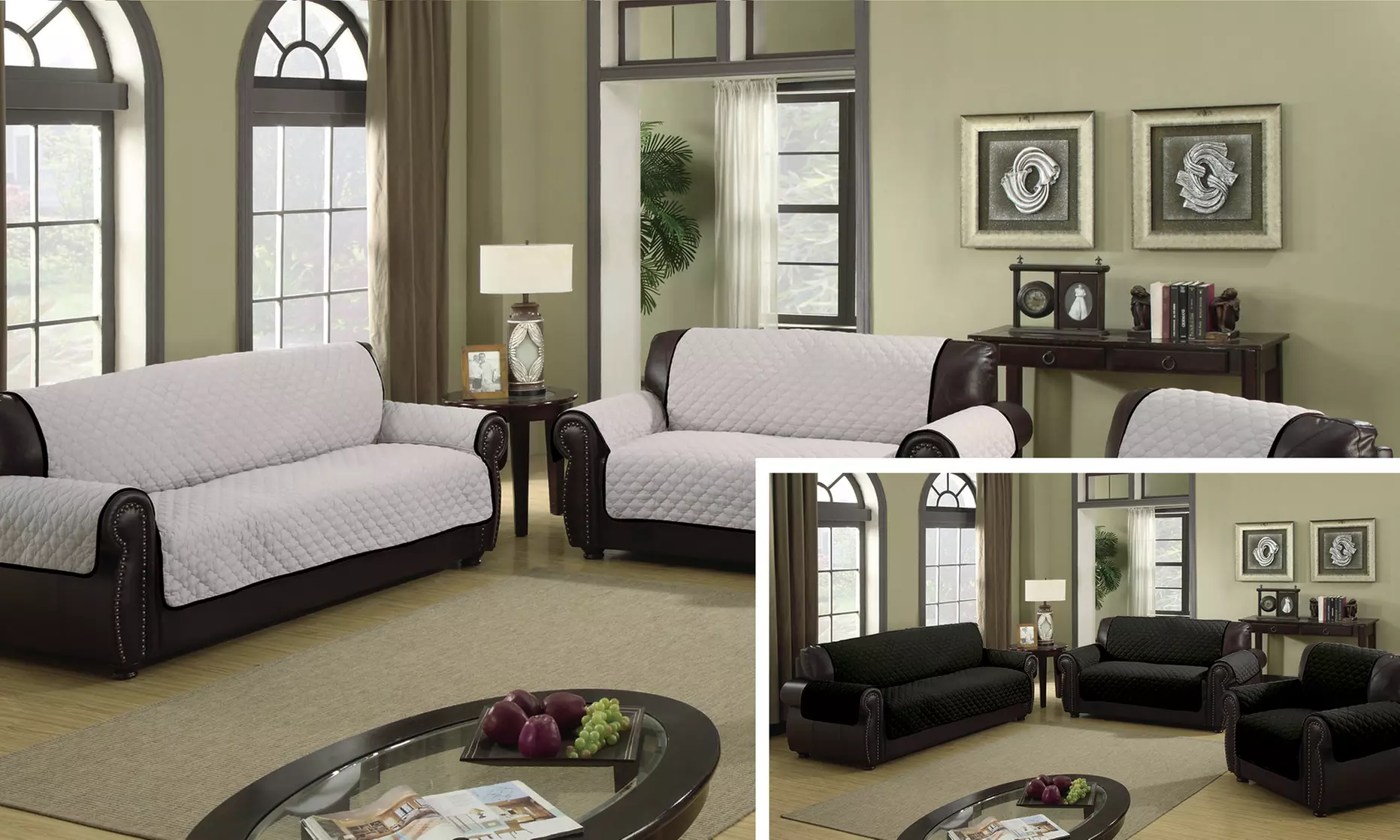 Water-Resistant Reversible Slipcovers - Primary Image