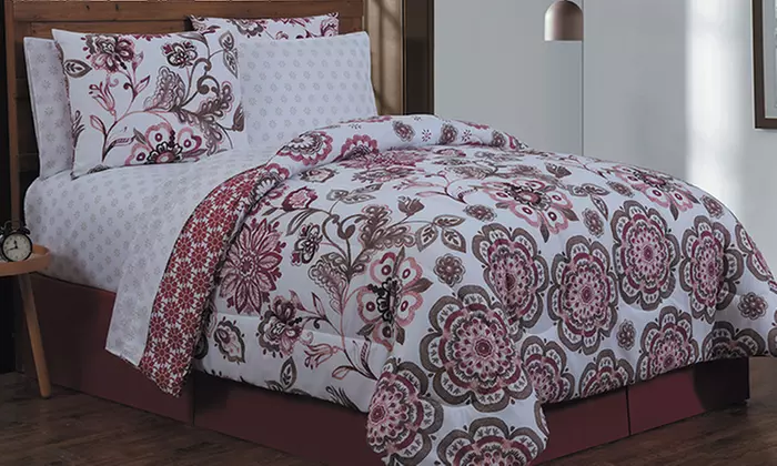 Contemporary Printed Reversible Bed-in-a-Bag Set (8-Piece) - Primary Image