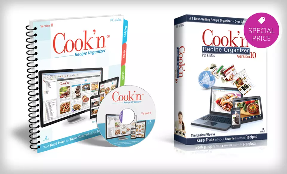 Cook'n Recipe Organizer Software Version 10 or 11 - Primary Image