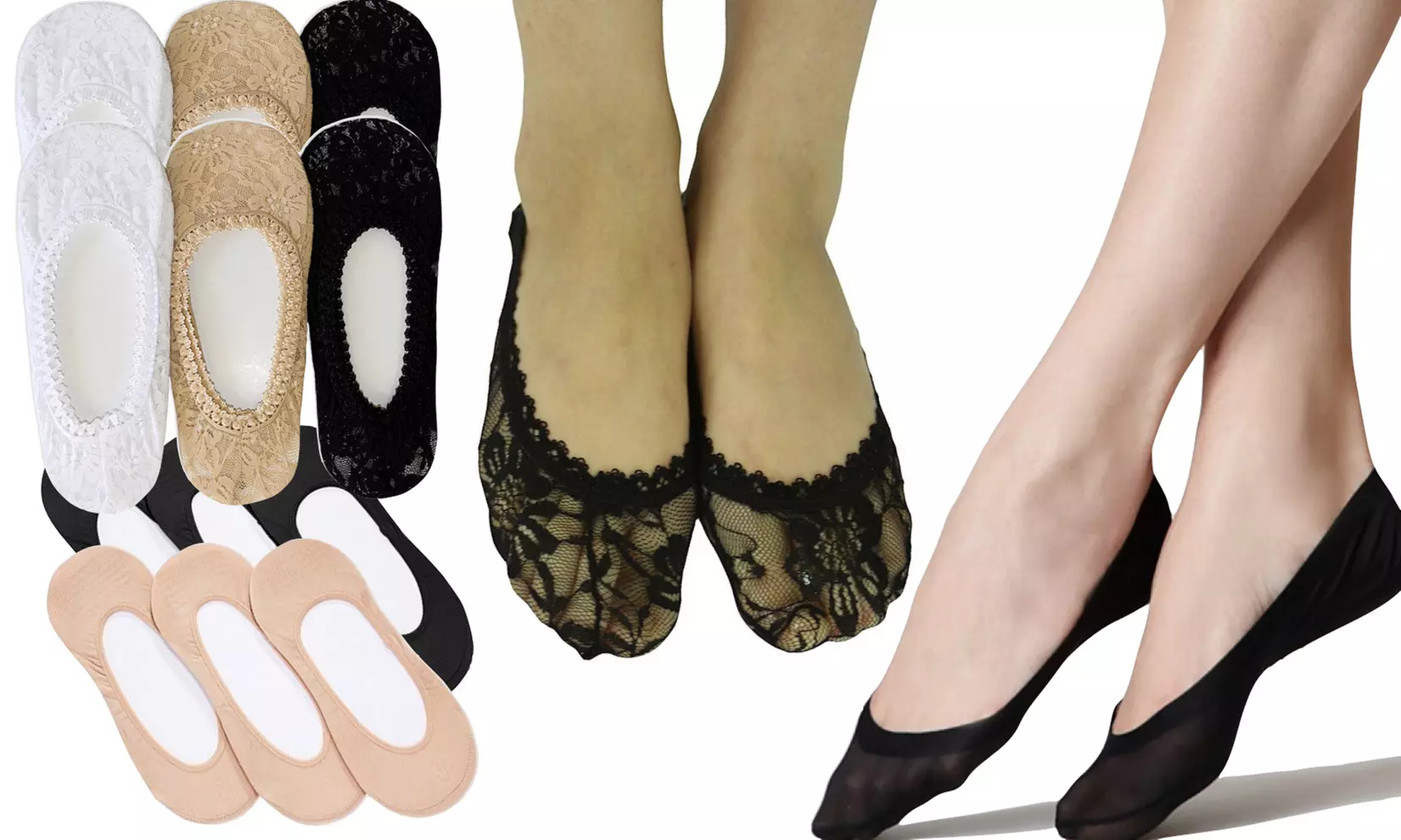 Women's Invisible Nylon Liner Socks (12-Pack) - Primary Image