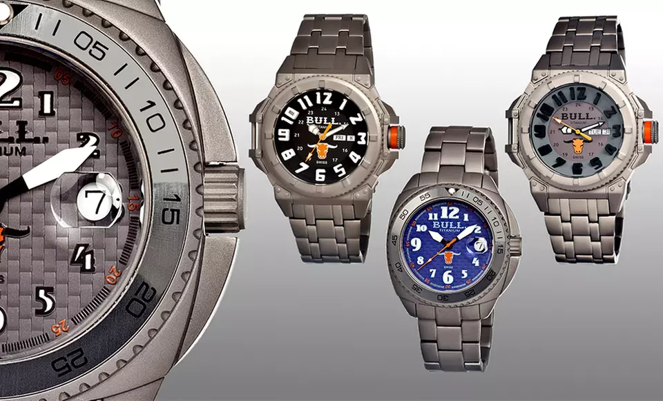 Bull Men's Brahman or Matador Titanium Watch. Multiple Colors Available. Free Returns. - Primary Image