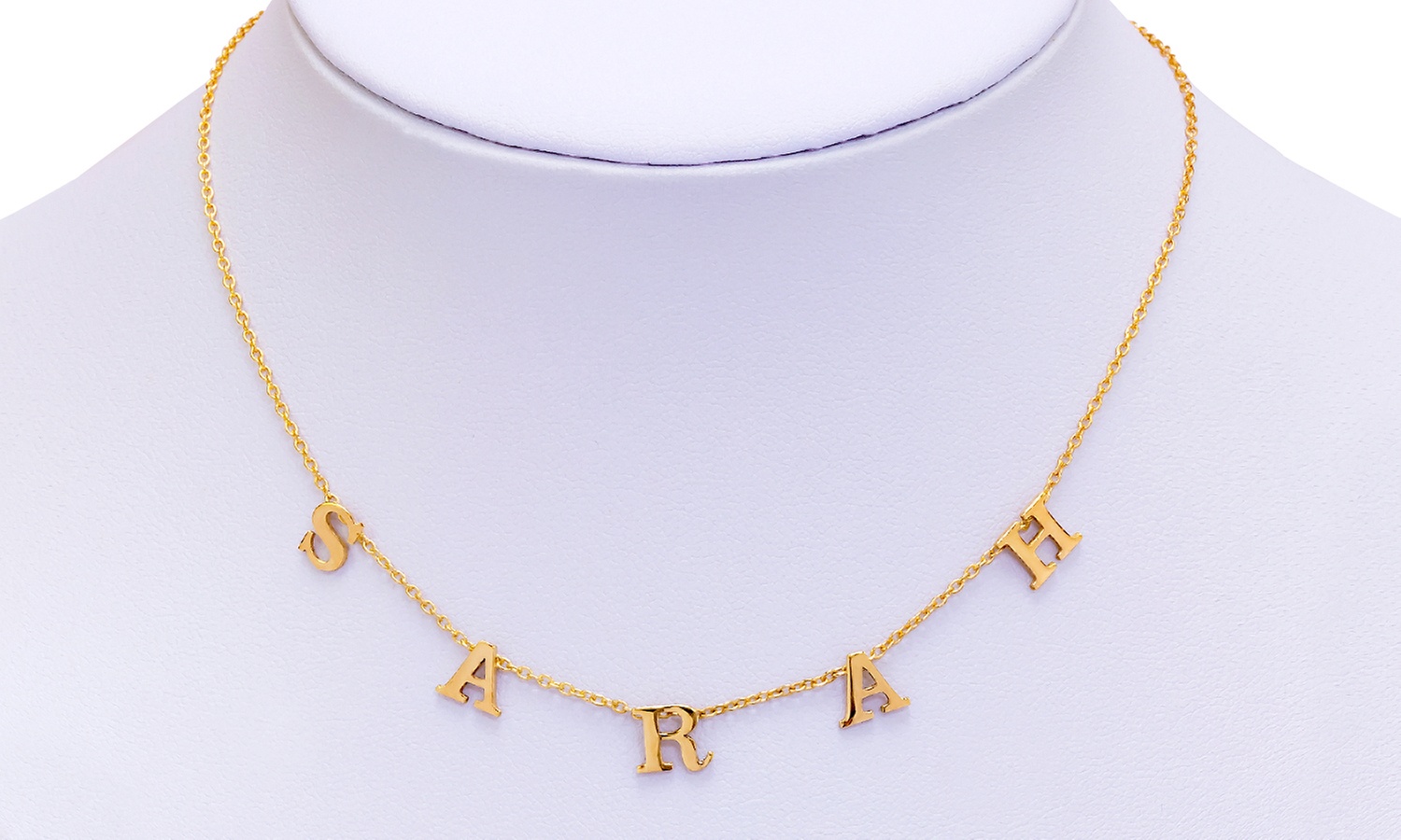 Up to 84% Off Custom Letter Name Necklace from MonogramHub