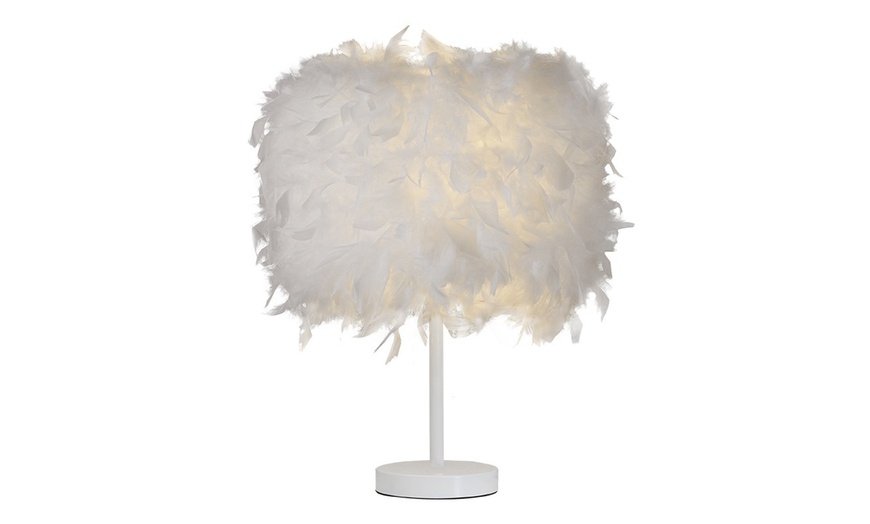 Image 5: Feather Bedside Table Lamp