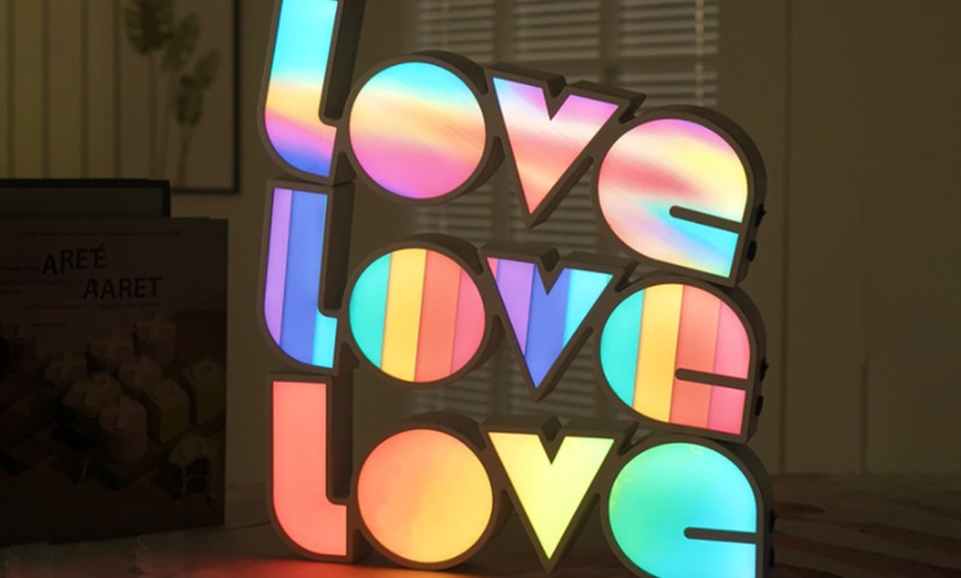 Image 2: Rainbow LOVE Letter Lamp