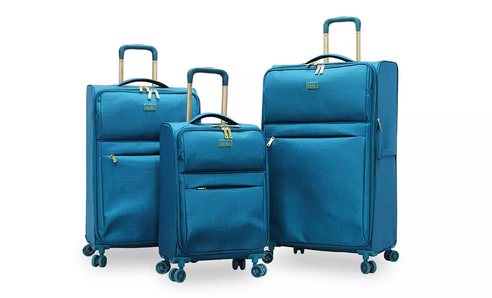 Nicole Miller Sophia 3-Piece Spinner Luggage Set in Black or Turquoise - Second Medium