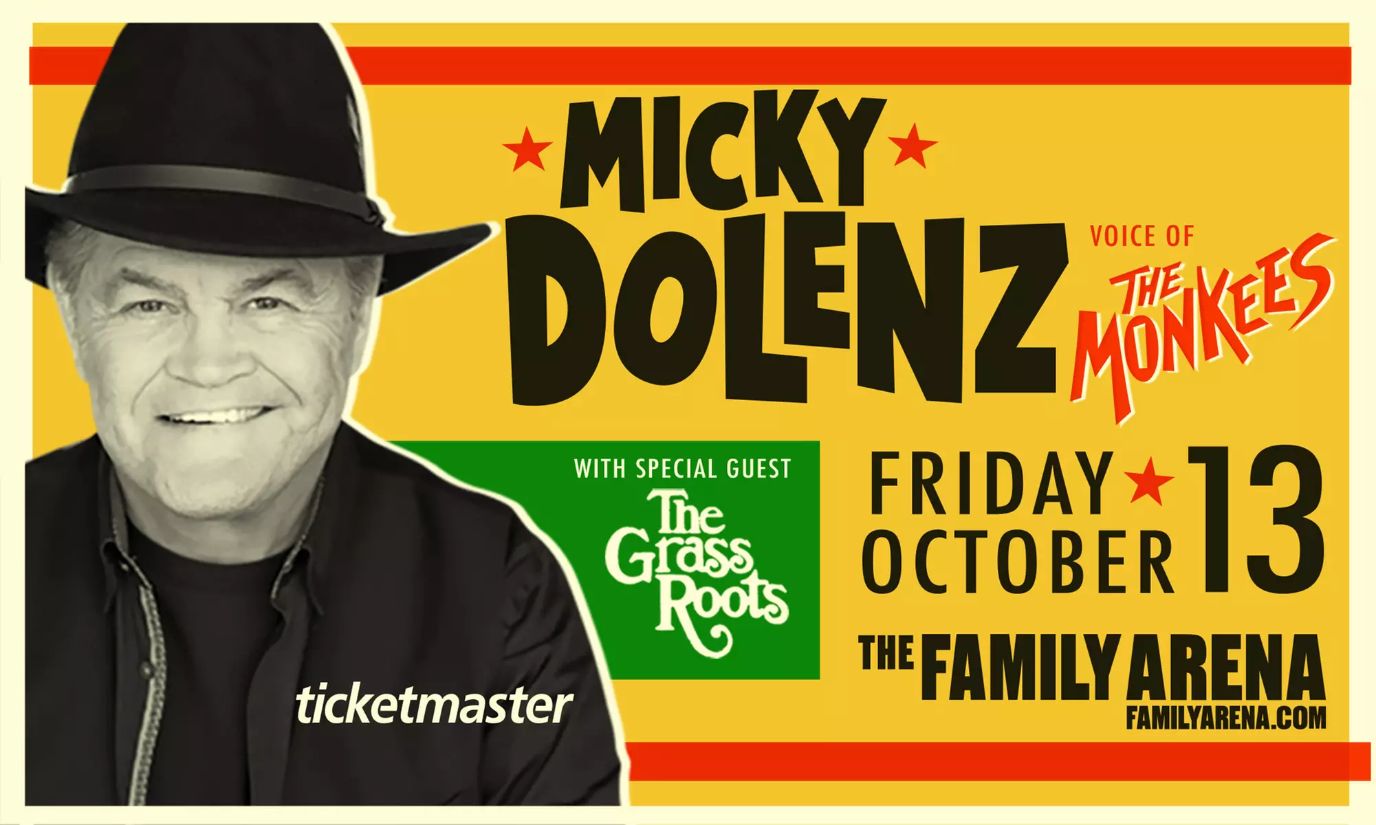 Micky Dolenz of The Monkees W/ The Grass Roots on October 13 at 7 p.m. - Primary Image