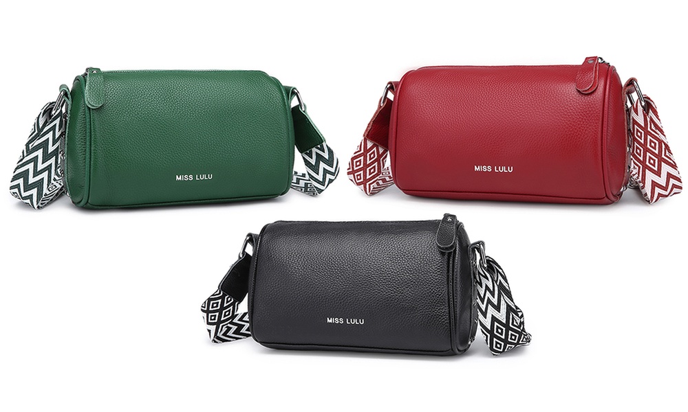 Clearance MISS LULU Women Lightweight Wide Strap Leather Crossbody Bag Hand Bag