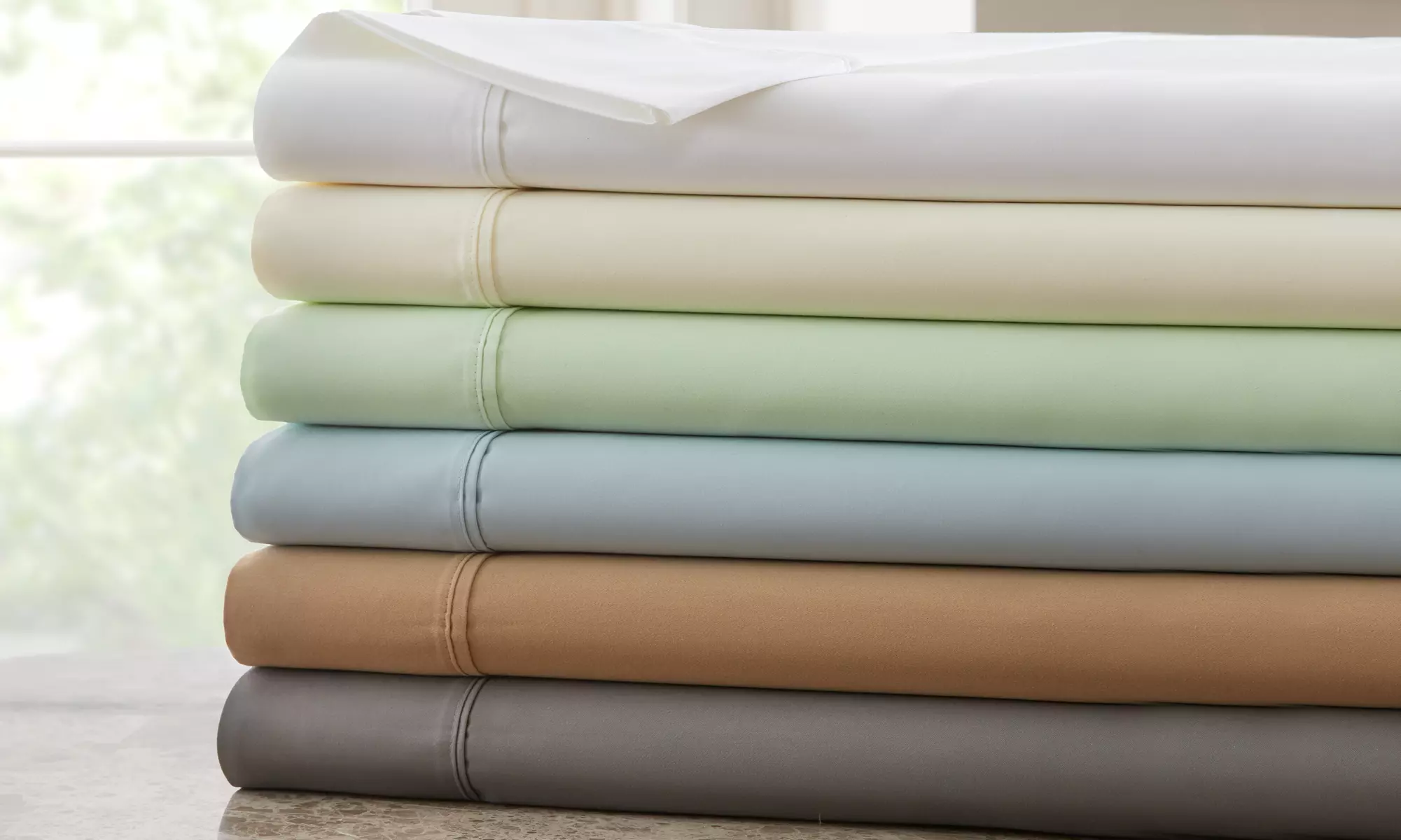 1,000-Thread-Count Cotton-Rich Hotel New York Stripe or Solid Sheet Set  - Primary Image