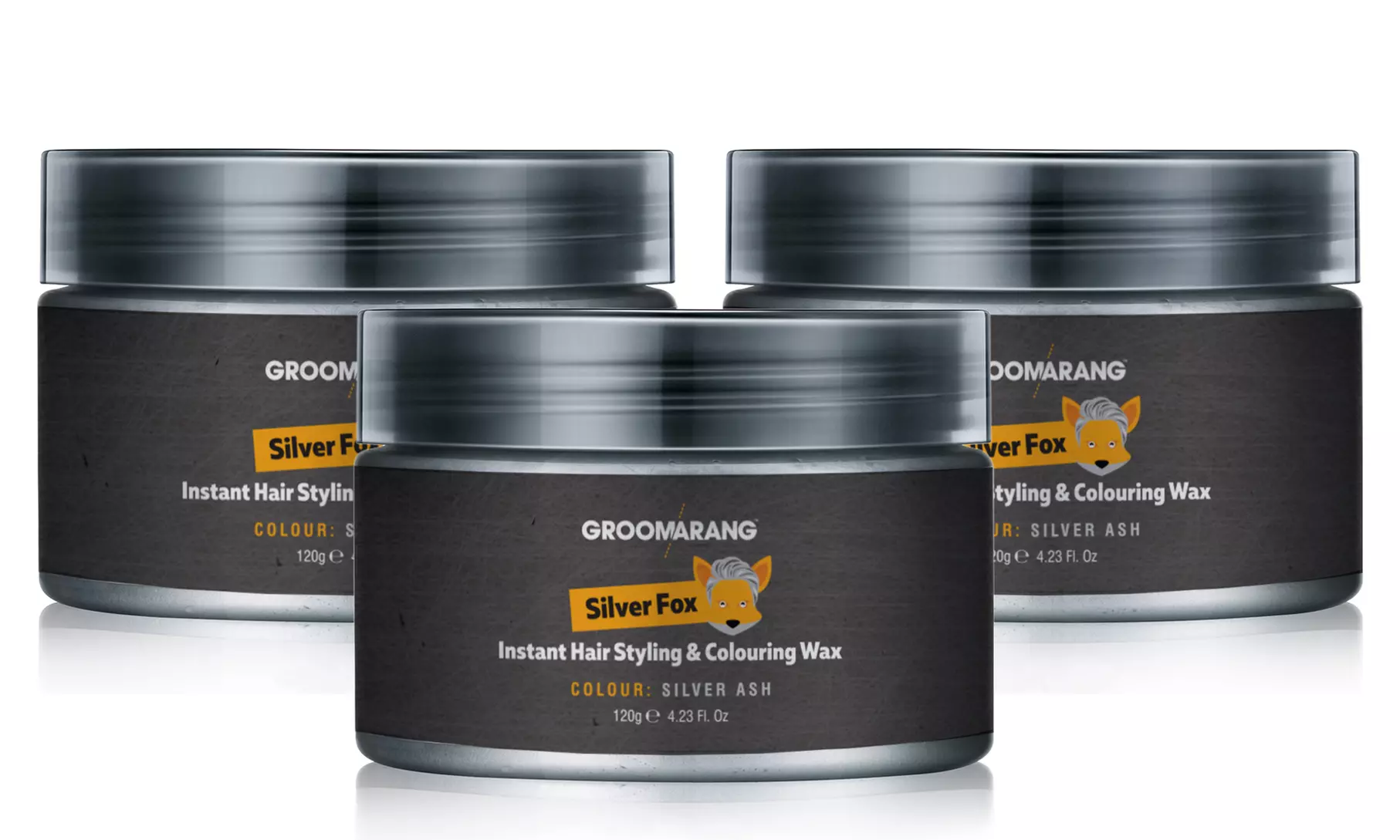 1, 2 ou 3 pots de cire colorante pour cheveux 120 g "Silver Fox" de Groomarang - Second Medium