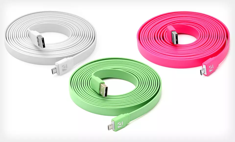 $6.99 for an Aduro 10-Foot Flat Line Micro-USB Cable ($29.95 List Price). Five Colors Available. Free Returns. - Second Medium
