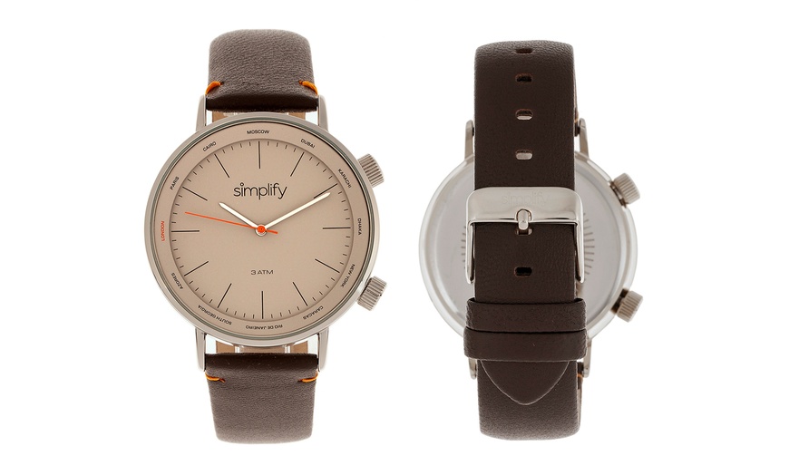 Image 6: Simplify The 3300 Genuine Leather Watch