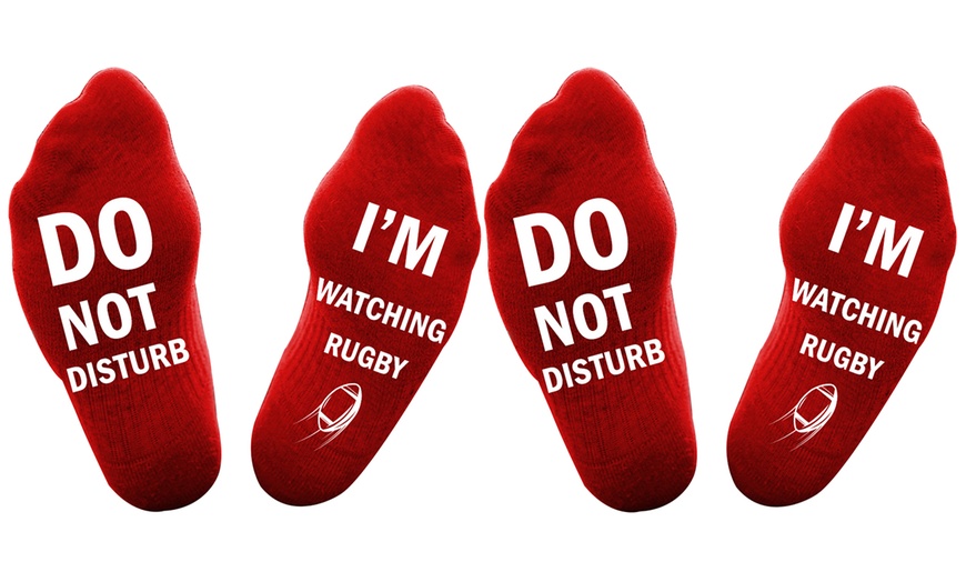 Image 17: I'm Watching Rugby Socks