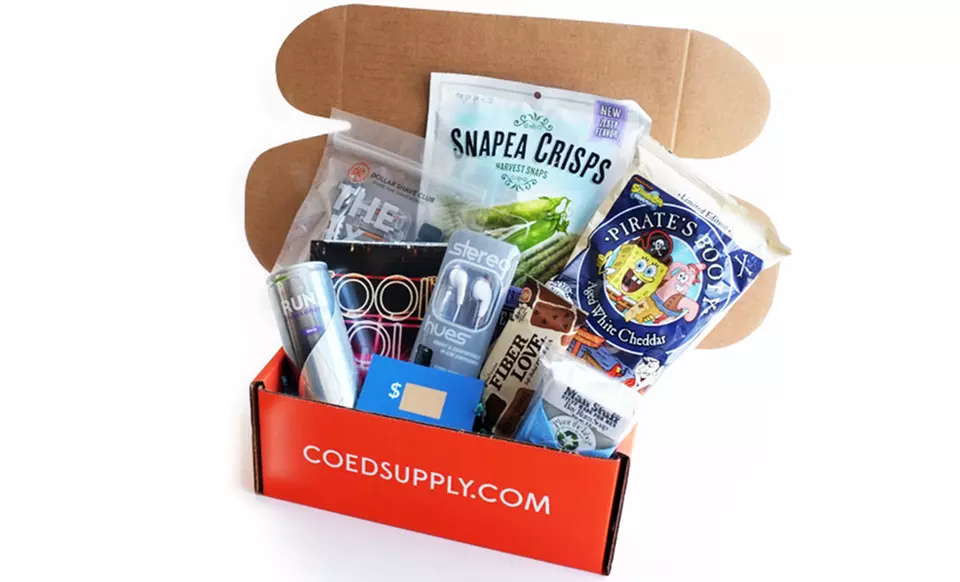 College Care Package 3-Month Classic or Deluxe Box ﻿Subscription from Co-Ed Supply. Free Shipping.  - Second Medium