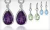 $39 for a Pair of Gemstone and Diamond Earrings ($165 Value). Six Colors Available. Shipping Included.
