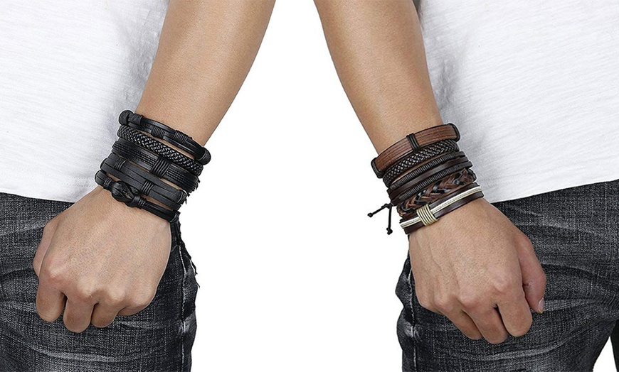 Image 4: 10-Piece Men's Braided Bracelet