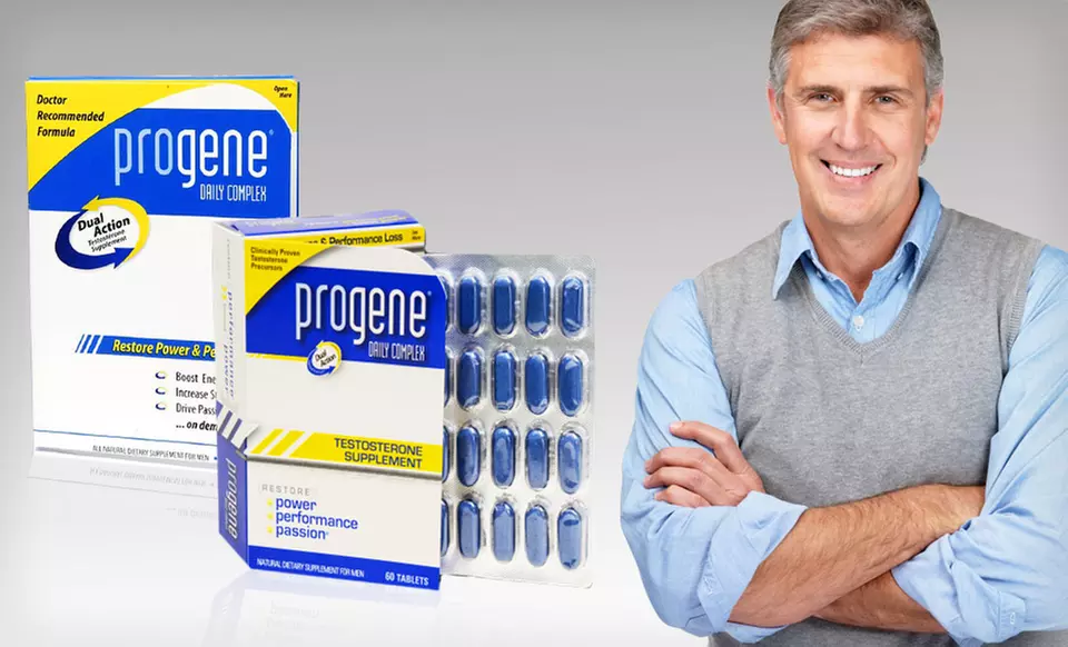 $24.99 for a 60-Count Bottle of Progene Natural Testosterone Supplements ($49.90 List Price). Free Shipping. - Primary Image