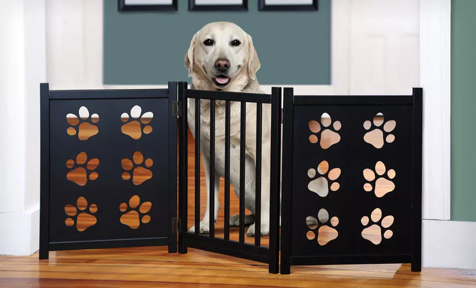 $29 for an Adjustable Pet Gate with Paw Detailing (Up to $149.99 List Price). Free Shipping and Free Returns. - Primary Image