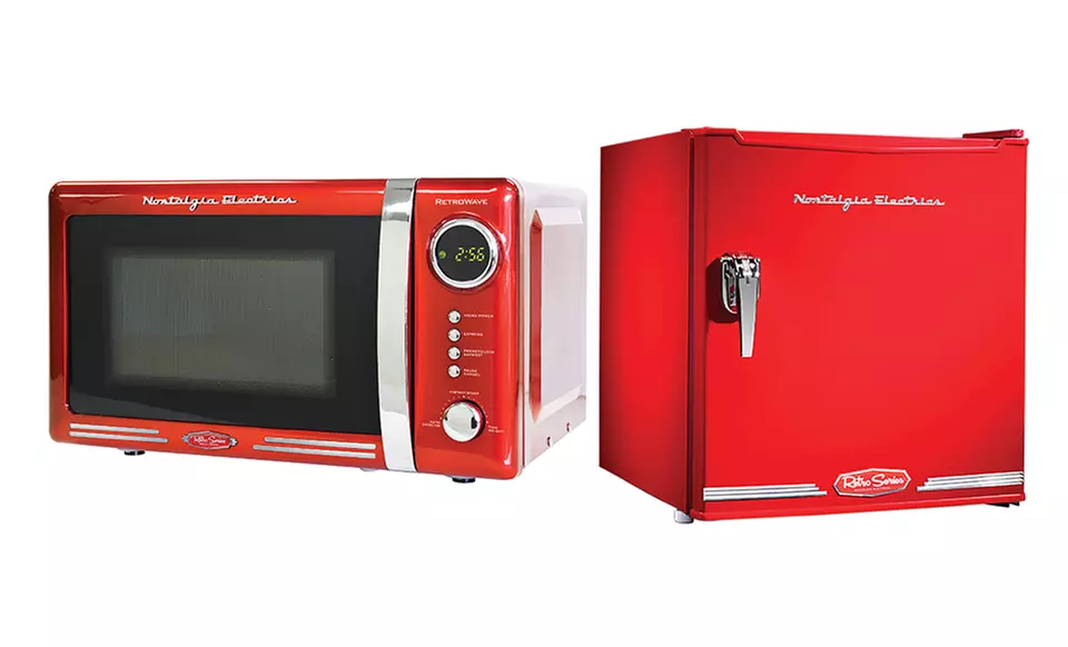 Nostalgia Electrics Retro Series 1.7 Cu. Ft. Mini Fridge, 0.7 Cu. Ft. Microwave Oven, or Both from $79.99–$179.99 - Primary Image