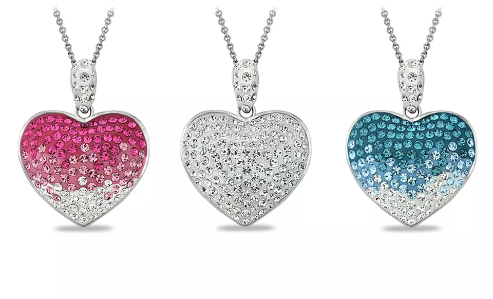 Swarovski Elements Heart Necklace. Multiple Options Available. - Primary Image