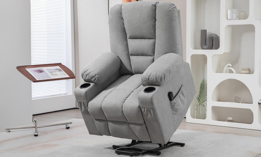 Image 15: HomCom Oversized Riser and Recliner Chairs in choice of colours