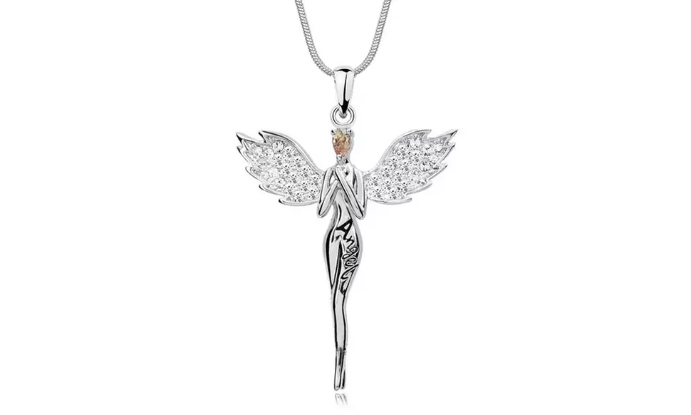 1x oder 2x Schutzengel-Halskette mit Zirkonia-Kristallen