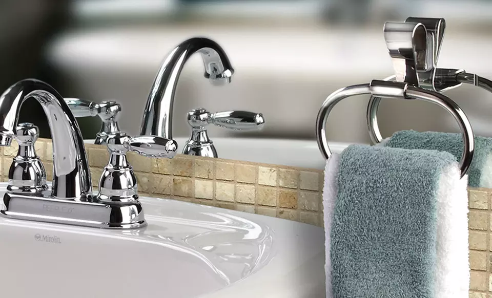 Griipa Stainless Steel Bathroom Towel Bar or Towel Ring. - Primary Image